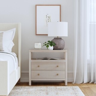 Nora 2 Drawer Wood Wide Nightstand Bed Bath Beyond