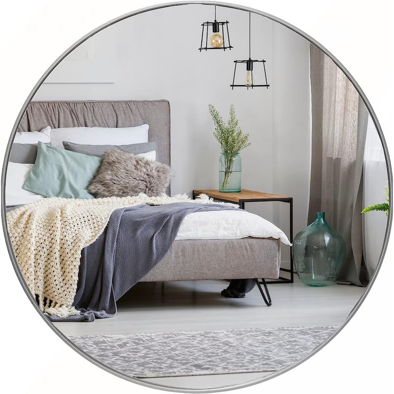 36 Inch Metal Framed Round Bathrrom Mirror