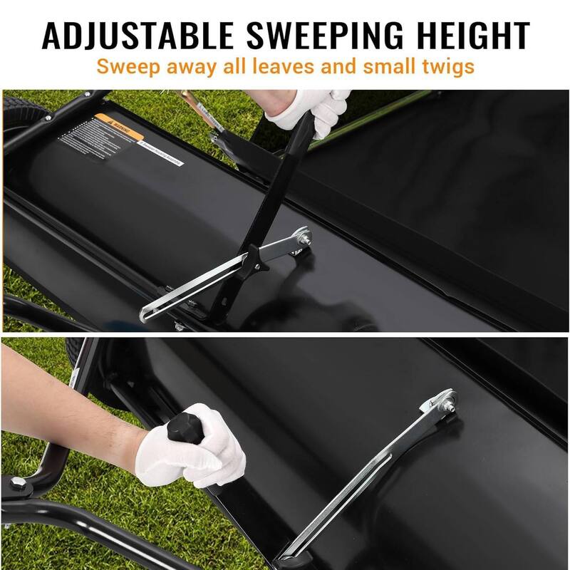 52" 26 Cu.ft Heavy Duty Tow Behind Lawn Sweeper for Leaves, Grass & Debris