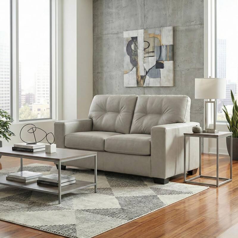 Roundhill Furniture Holmes Leather 2-Piece Living Room Set