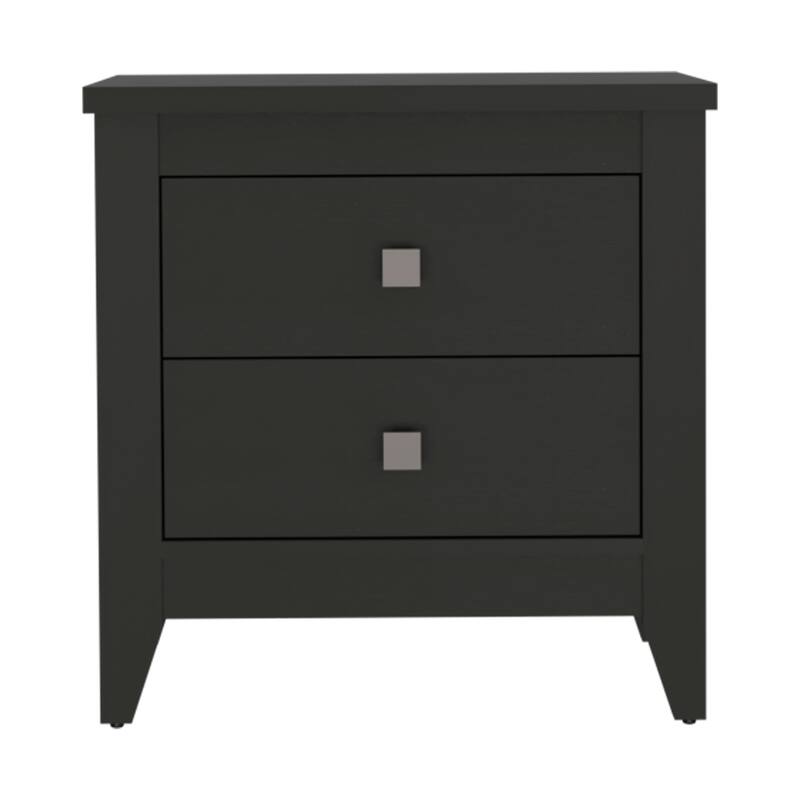 Wenge Finish Two-Drawer Modern Nightstand