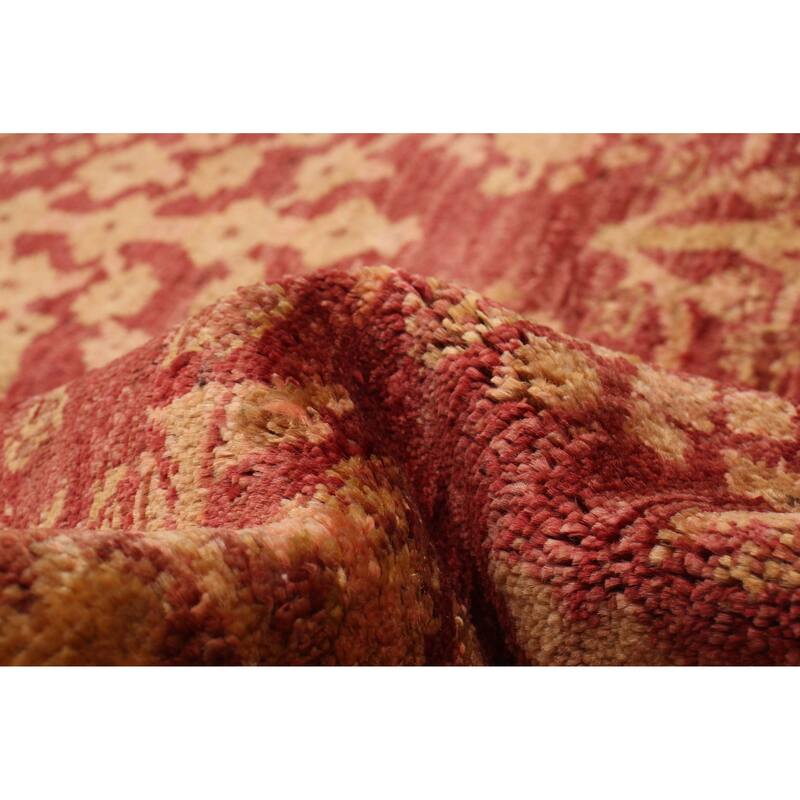 ECARPETGALLERY Hand-knotted Peshawar Oushak Red Wool Rug - 9'10 x 13'9