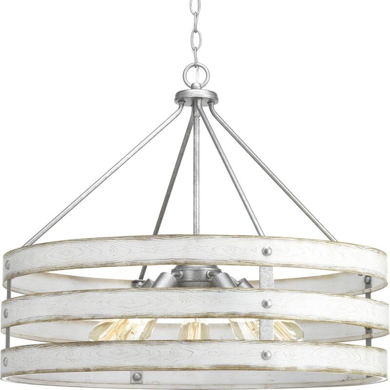 Gulliver Collection Five-Light Galvanized Finish Coastal Pendant Light - 10.750" x 29.880" x 30.000" - 10.750" x 29.880" x 30.000"