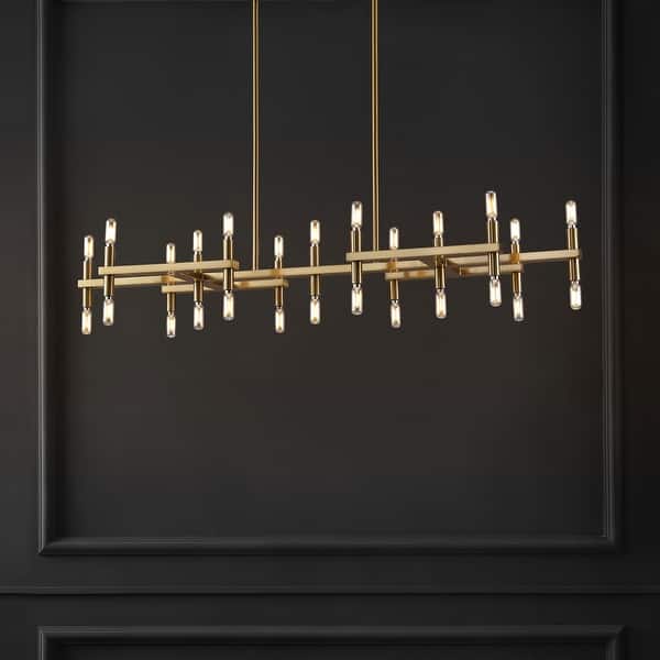 slide 2 of 6, SAFAVIEH Couture Collection Harald 56" Metal Chandelier - 50" W x 16" D x 56" H