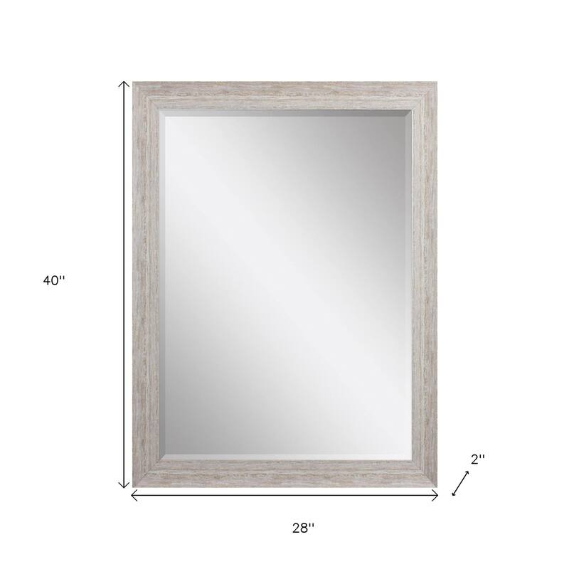 HomeRoots 40" White Distressed Wood Framed Accent Mirror - 28.00 in. x 40.00 in. x 2.00 in.