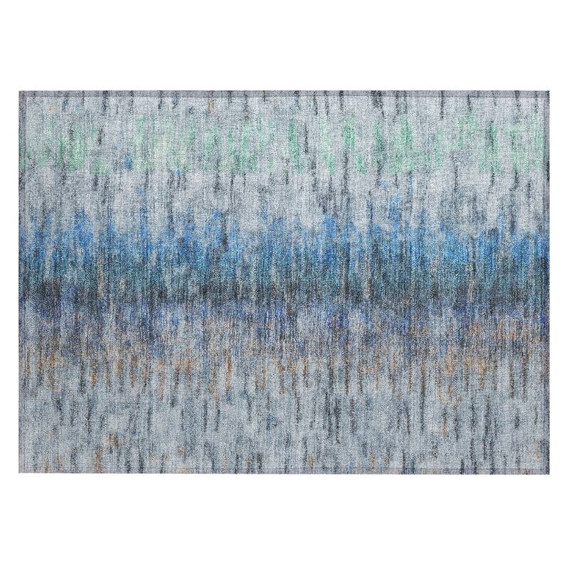 Machine Washable Indoor/ Outdoor Contemporary Ombre Chantille Rug
