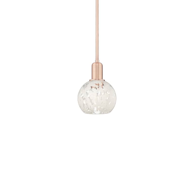 Innovations Lighting 716-1S-9-6 White Mouchette Pendant White - Antique Copper / White Mouchette