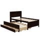preview thumbnail 9 of 7, Full Size Platform Bed with 3 Storage Drawers, Multi-Functional Wood Full Bedframe with Bedside Bookcase & Twin Size Trundle Bed