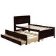 preview thumbnail 8 of 21, Full Size Platform Bed with Wood Frame, Storage Headboard, and Twin Trundle