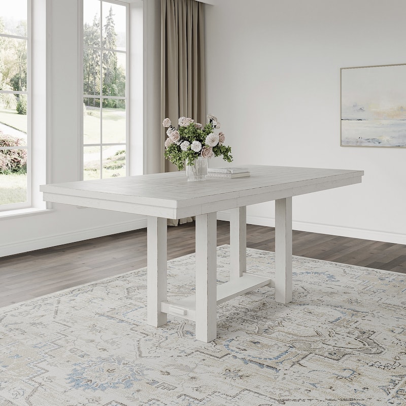 Signature Design by Ashley Robbinsdale White Counter Height Dining Extension Table - 42" W x 86" D x 36" H