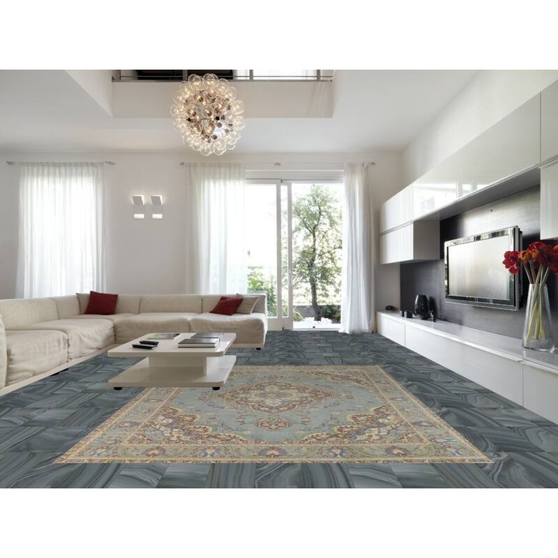 Floral / Medallion Tabriz Persian Area Rug Hand-Knotted Wool Carpet - 9'6"x 12'7"