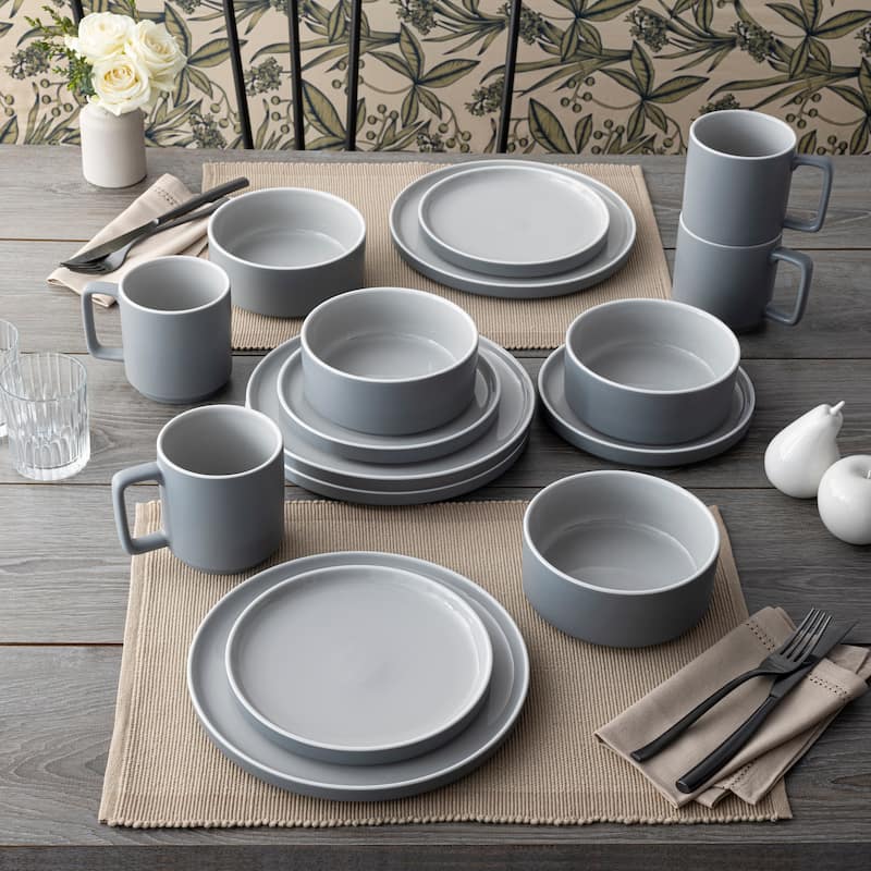 Noritake ColorTrio 16-Piece Stax Dinnerware Set, Service For 4
