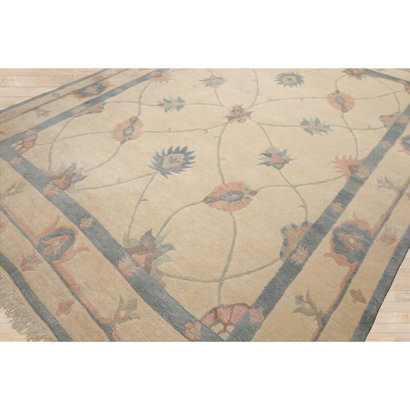 8x10 Hand Knotted Wool Ivory Tibetan Crafts Tufenkian Swiss Wash Rug - 8' x 10'