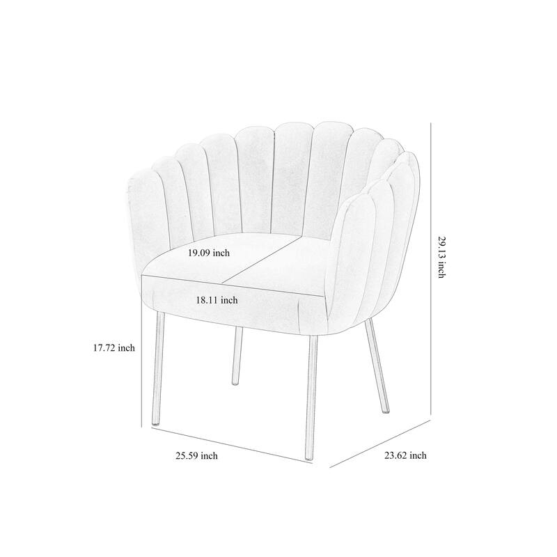 Doloris Mid-century Modern Light Velvet Upholstered Feather Side Chair