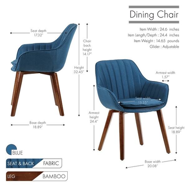 Porthos Home Garian Fabric Dining Chair with Bamboo Legs Bed Bath