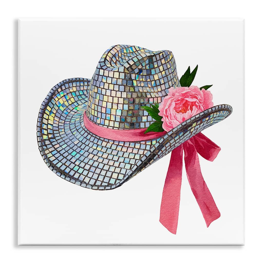 Stupell Chic Bow on Disco Hat Wall Plaque Art Design By Amanda Greenwood