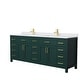 preview thumbnail 7 of 48, Beckett 84 Inch Double Vanity, Cultured Marble Top Green, Gold Trim, White Cultured Marble Top