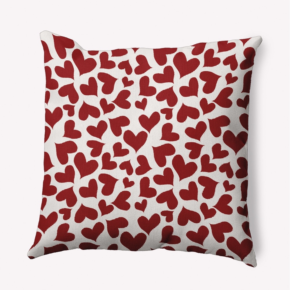 Patterned Hearts Valentine's Day Decorative Indoor/Outdoor Pillow