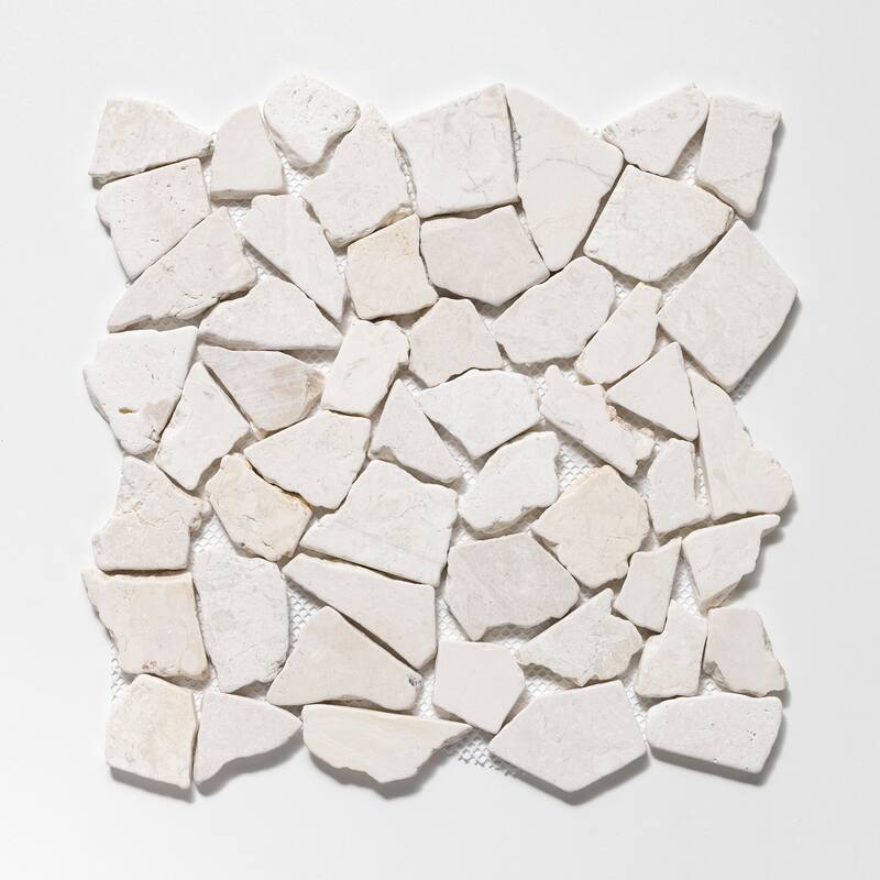 Fit Mosaic 11 in. x 11 in. Marble Mesh-Mounted Mosaic Wall and Floor Tile