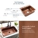 preview thumbnail 8 of 9, Angelico Copper 15" Single Bowl Drop-In Kitchen Sink with 1 Hole