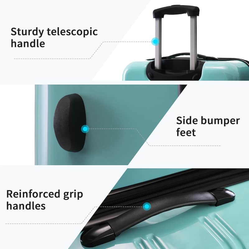 Hardshell Luggage Sets 3 Piece Gradient Color Expandable Suitcase with Spinner Wheels and TSA Lock Lightweight 20" 24" 28"