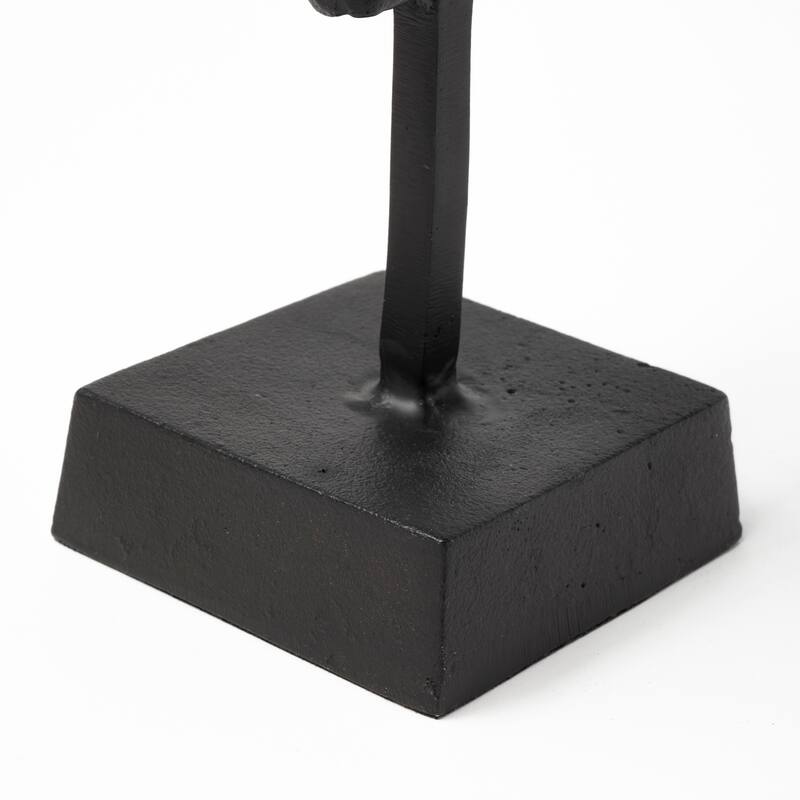 Caleb 4L x 5W Black Metal Tribal Figurine - 3.5L x 5.0W x 9.0H