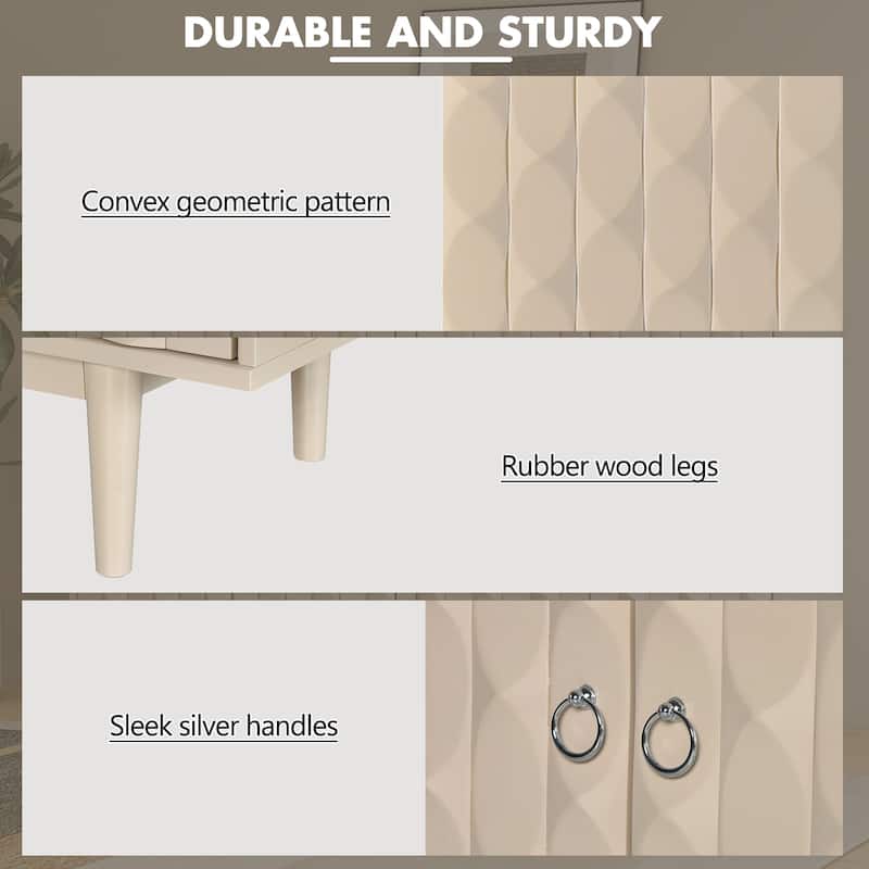Modern Buffet Sideboard Accent Cabinet with Adjustable Storage Shelves