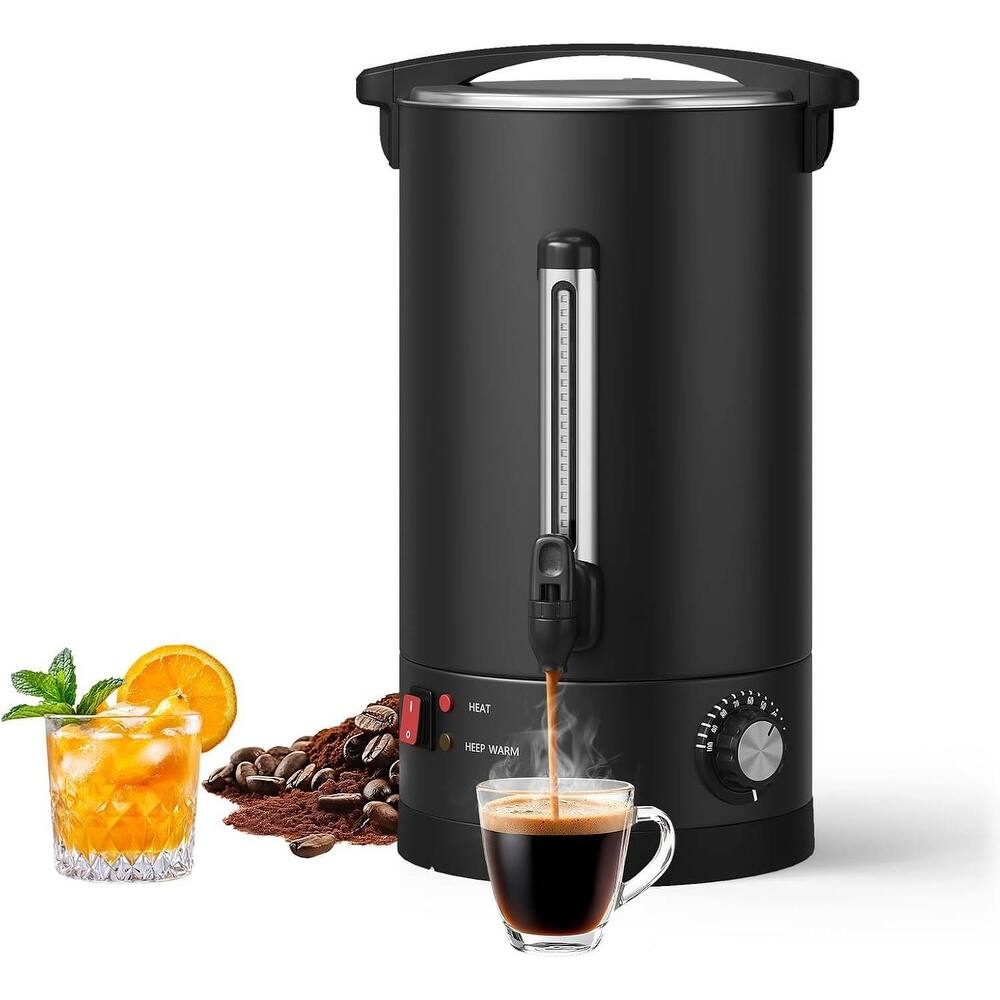 Double Wall Commerical Coffee Urn, Hot Coffee Dispenser, Black