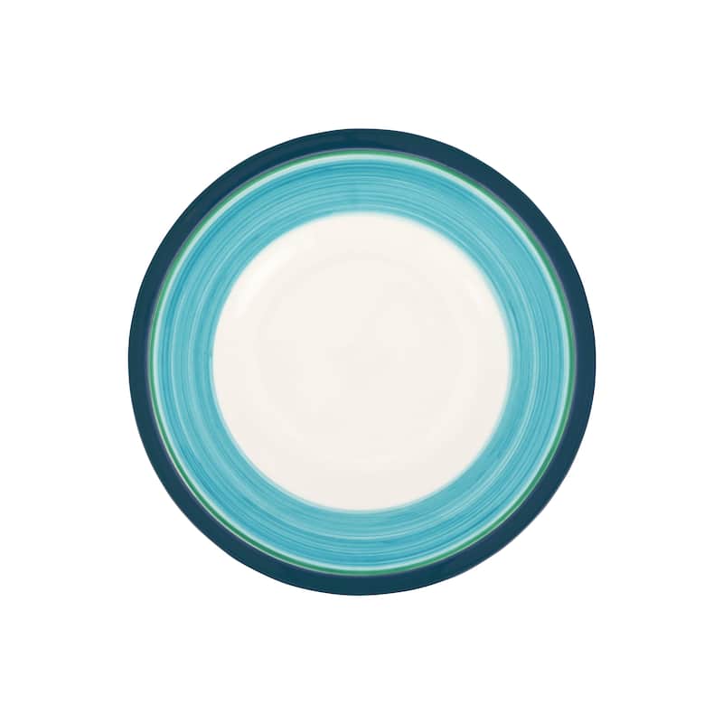 viva by VIETRI Lisbon Cobalt and Aqua Stripe Salad Plate