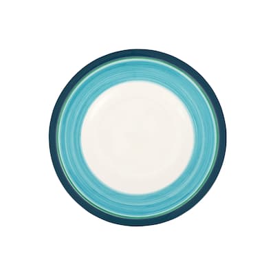 viva by VIETRI Lisbon Cobalt and Aqua Stripe Salad Plate