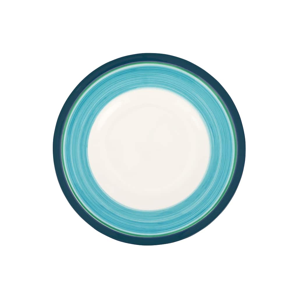 viva by VIETRI Lisbon Cobalt and Aqua Stripe Salad Plate