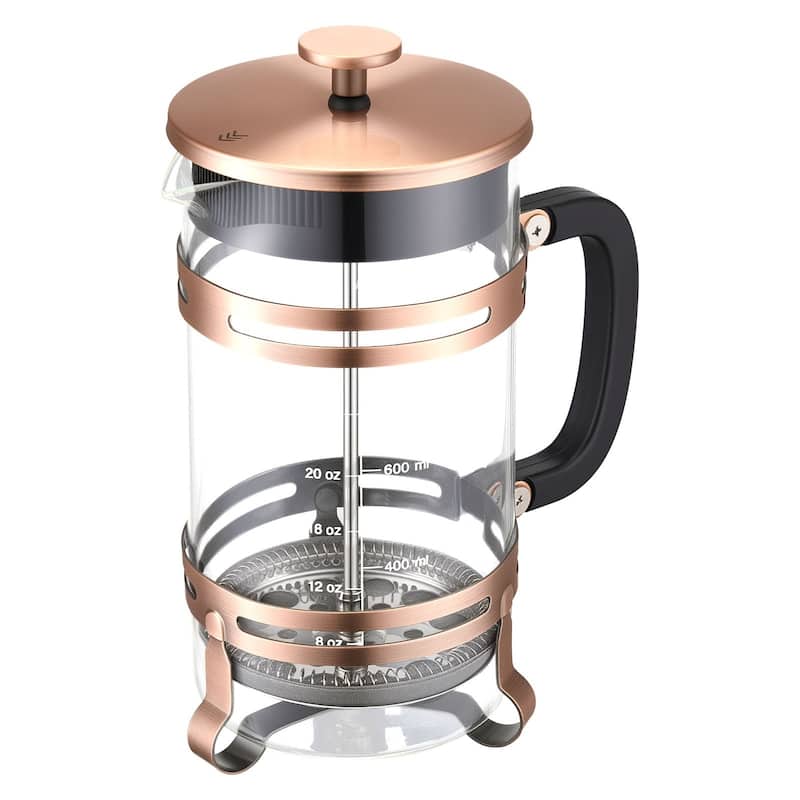 Large 1L Glass French Press for Coffee, Tea, and Cold Brew - 6.69 x 4.13 x 8.46 inch