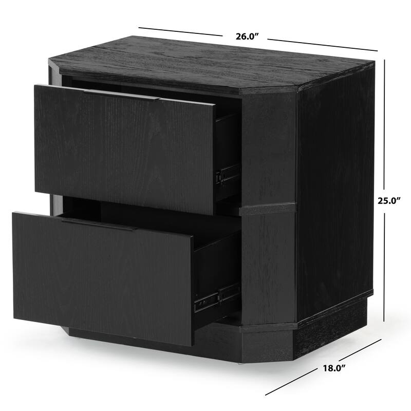 SAFAVIEH Couture Aerilyn Curved Front 2 Drawer Nightstand