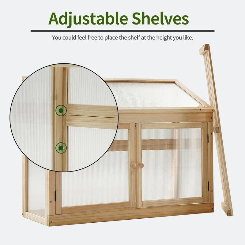 MCombo 2-Tier Cold Frame Greenhouse, Solid Wood 0160