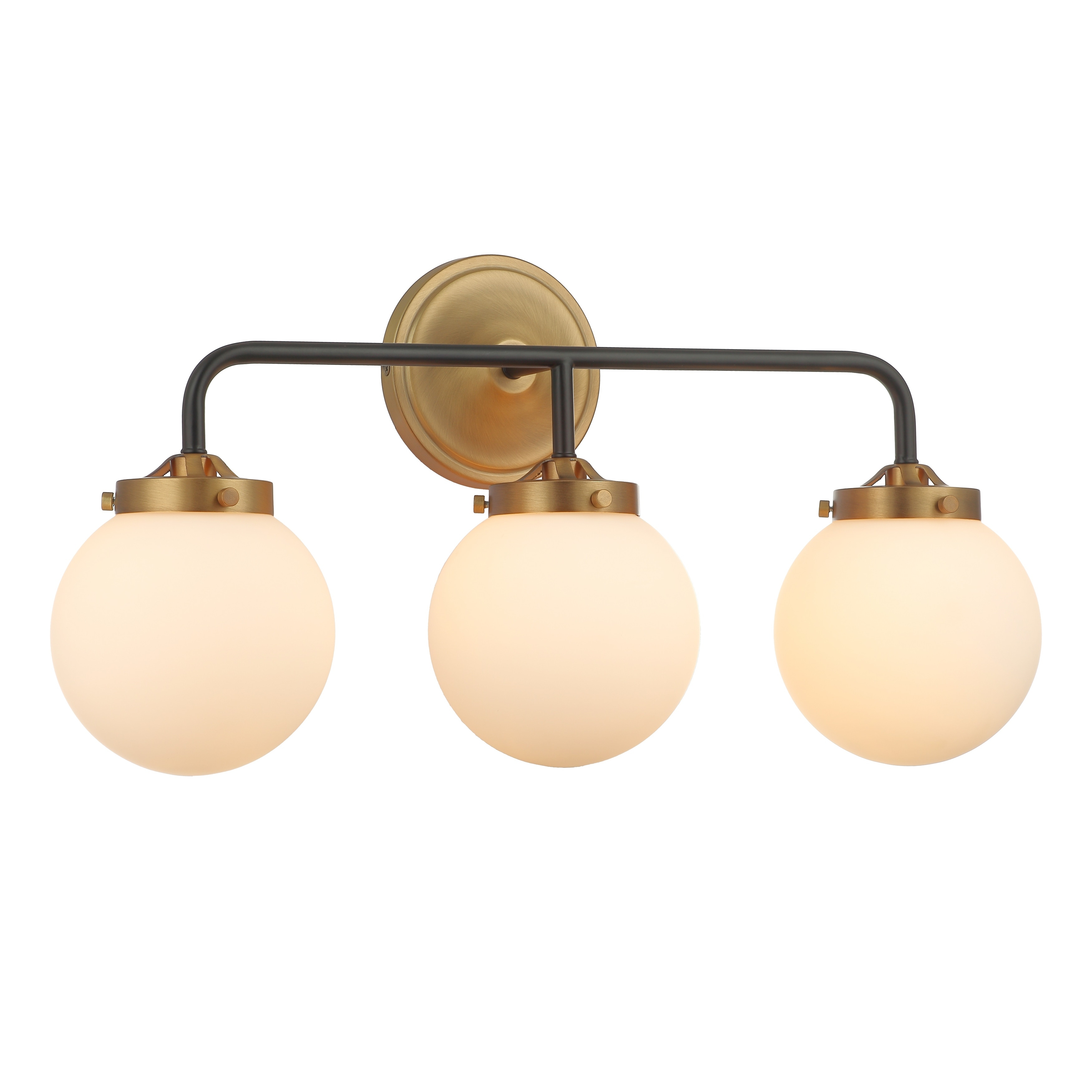23" Aged Brass and Black Vanity/Sconce Modern 3-Light