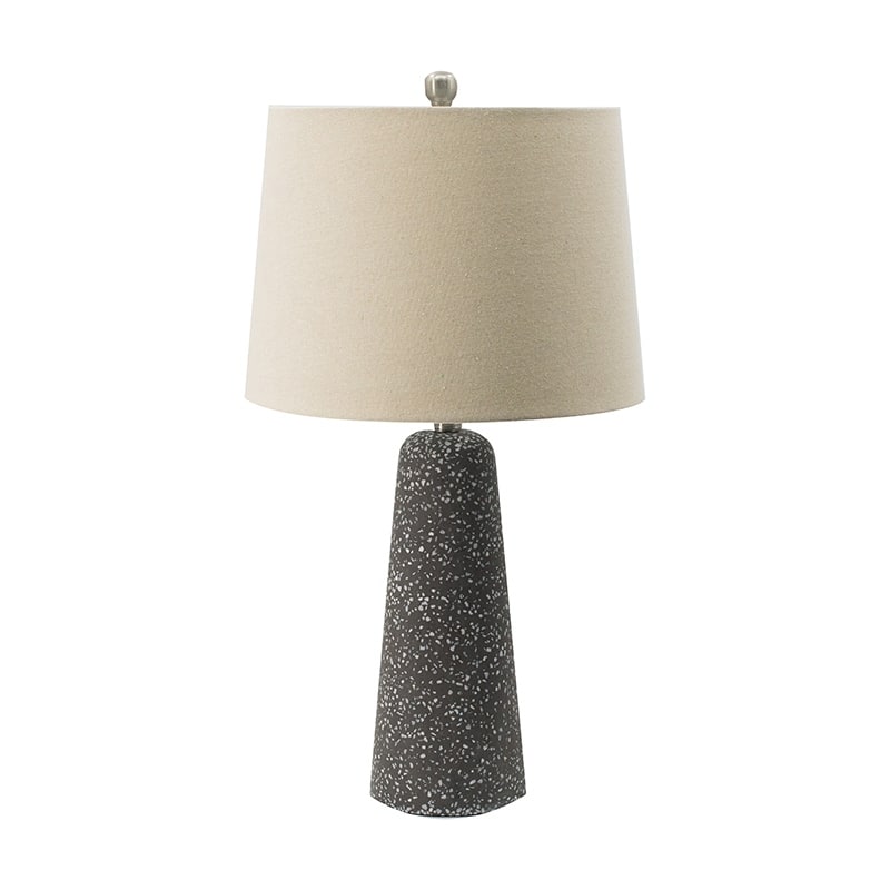 14x14x26" Modern Table Lamp with a beige drum shade for sofa sides and nightstands