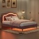 preview thumbnail 38 of 66, Velvet Upholstered Platform Bed Smart LED Bed Frame with Adjustable Height Headboard, Noise-Free Slat Support for Night's Sleep
