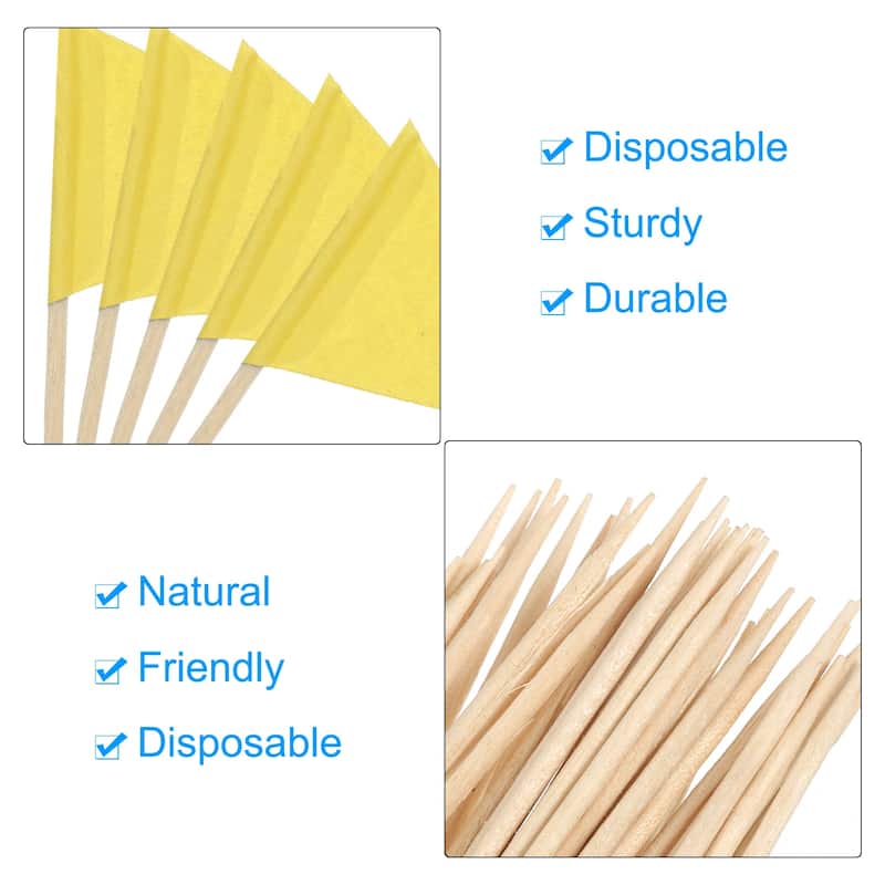 100 Pcs Flag Toothpicks Colored Cake Toppers Cocktail Markers