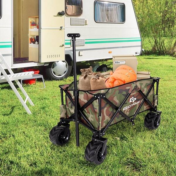 Shop Collapsible Outdoor Utility Garden Trolley Folding Wagon Camouflage Overstock 28430473