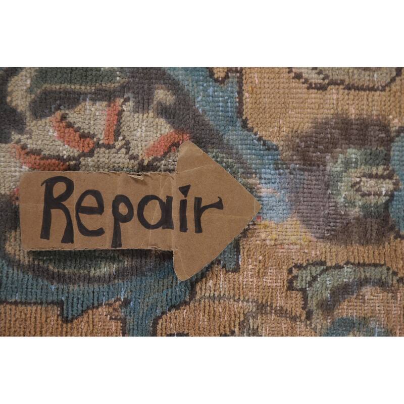 Hand Knotted Oriental 100% Wool Carpet Traditional Floral Peach Mashad Area Rug - 12' 7'' X 8' 10''