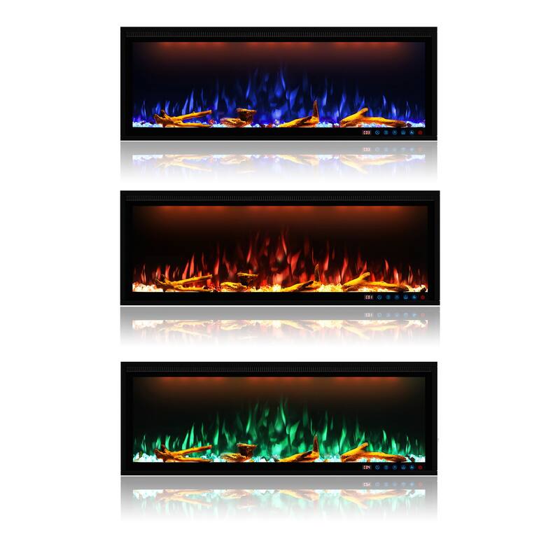 Clihome 42-88" Recessed Wall-Mounted Smart Control Electric Fireplace