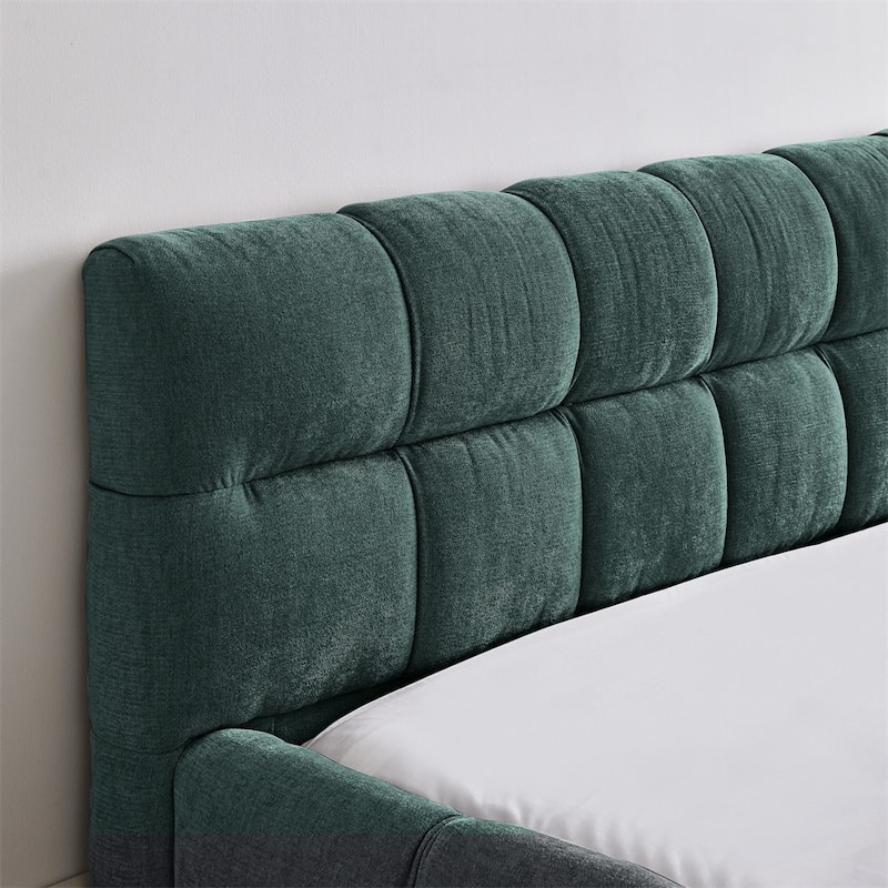 Queen Size Upholstered Bed Frame with Thick Fabric,Platform Bed