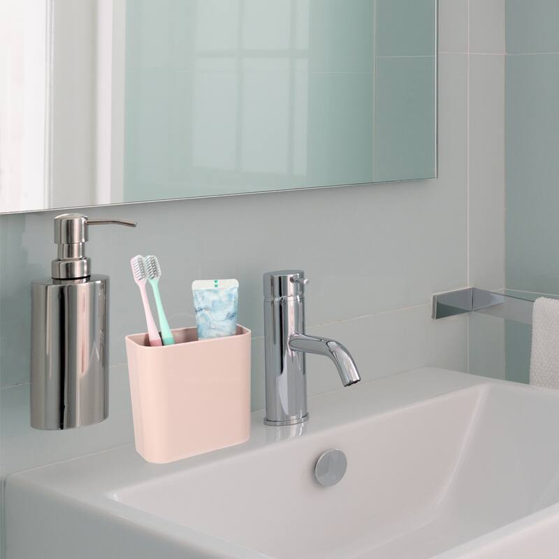 Wall Mount Toothbrush Holder Stand Self Adhesive Tooth Brush Holder for Toothbrush Toothpaste, 4.65"x2.48"x4.25" - Pink