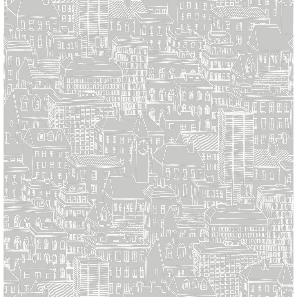 A-Street Prints Limelight Grey City Wallpaper