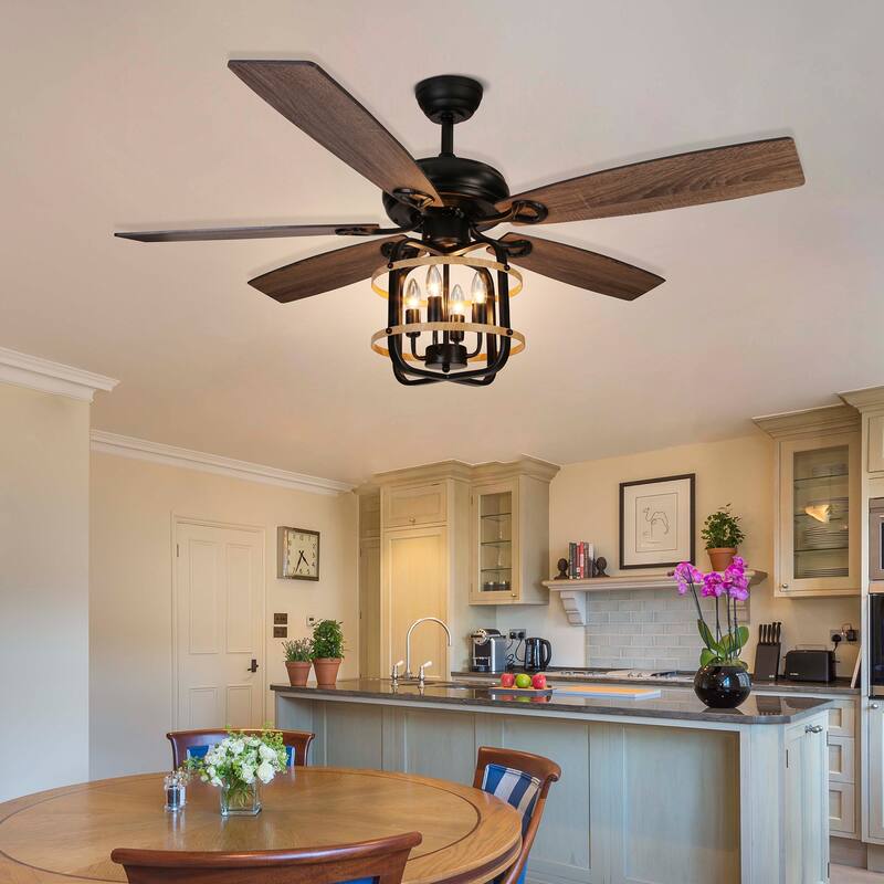 Rustic Ceiling Fan with Light Industrial Ceiling Fan - 52inch