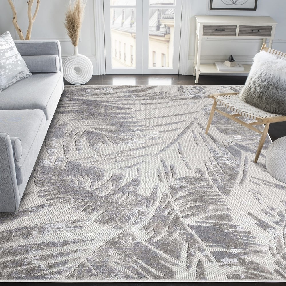 Superior Siesta Tropical Leaves Indoor/Outdoor Area Rug