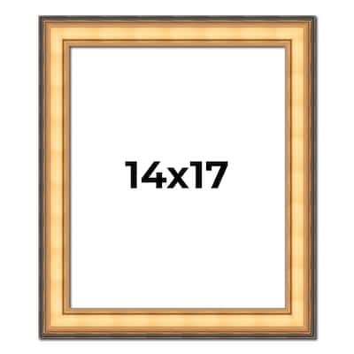 14x17 Frame Gold Plein Aire Solid Wood Picture Frame Width 2 Inches |