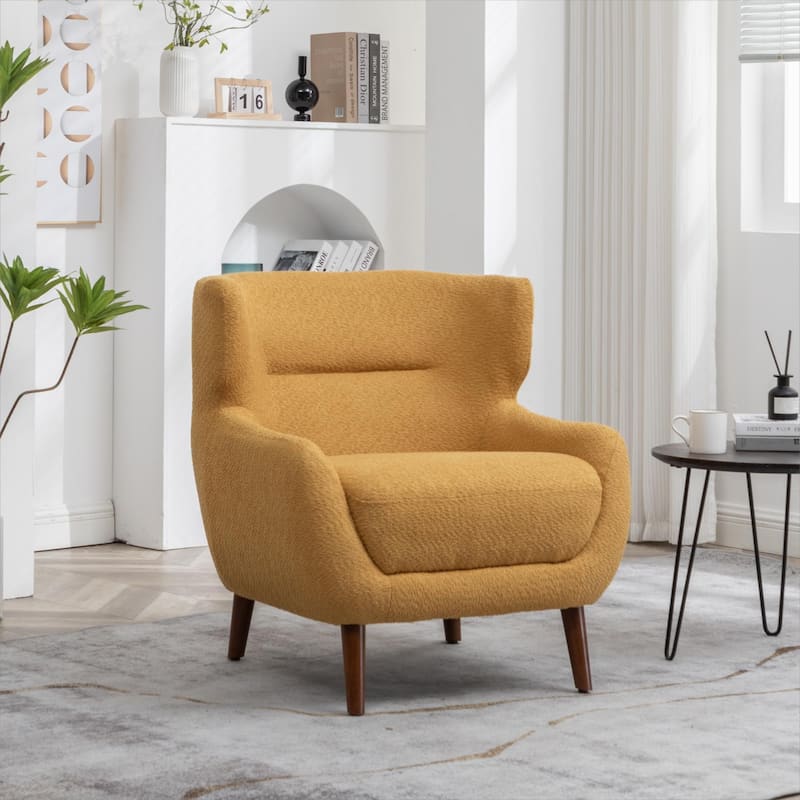 XINMICS Tufted Accent Chair, Wingback Upholstered Armchair for Living Room, Bedroom, Set of 1