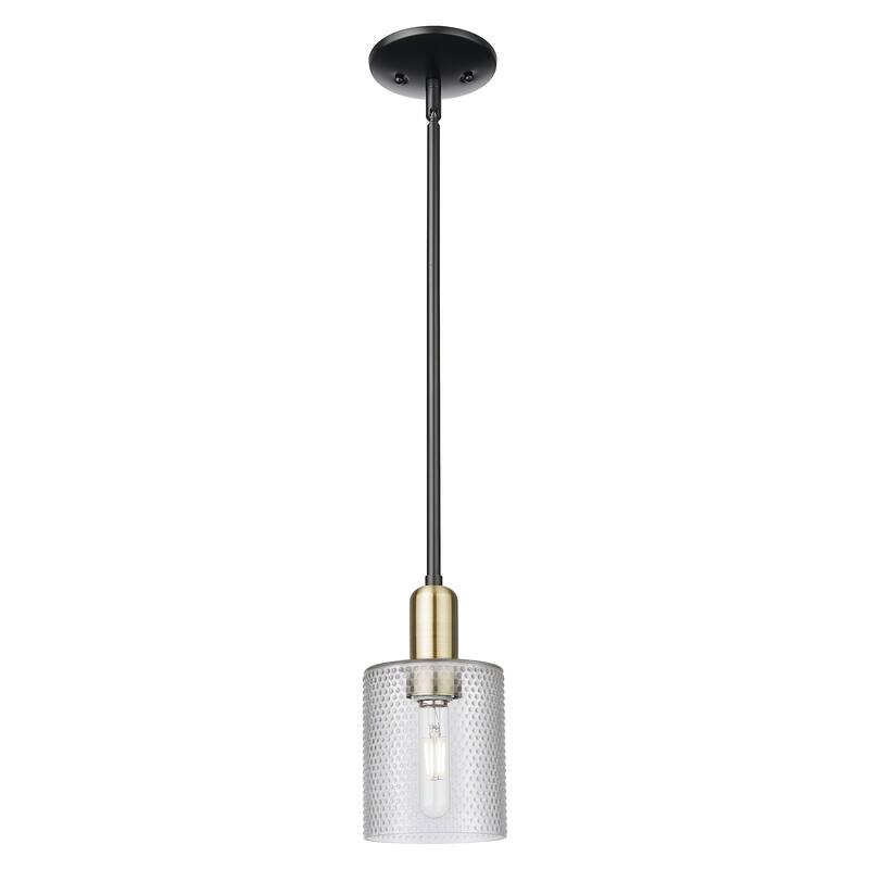 Innovations Lighting Endless Possibilities Arcadia - Cobbleskill - 1 Light 5" Stem Hung Mini Pendant - Clear/Black Antique Brass
