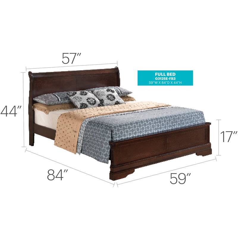 Louis Philippe Full Panel Bed